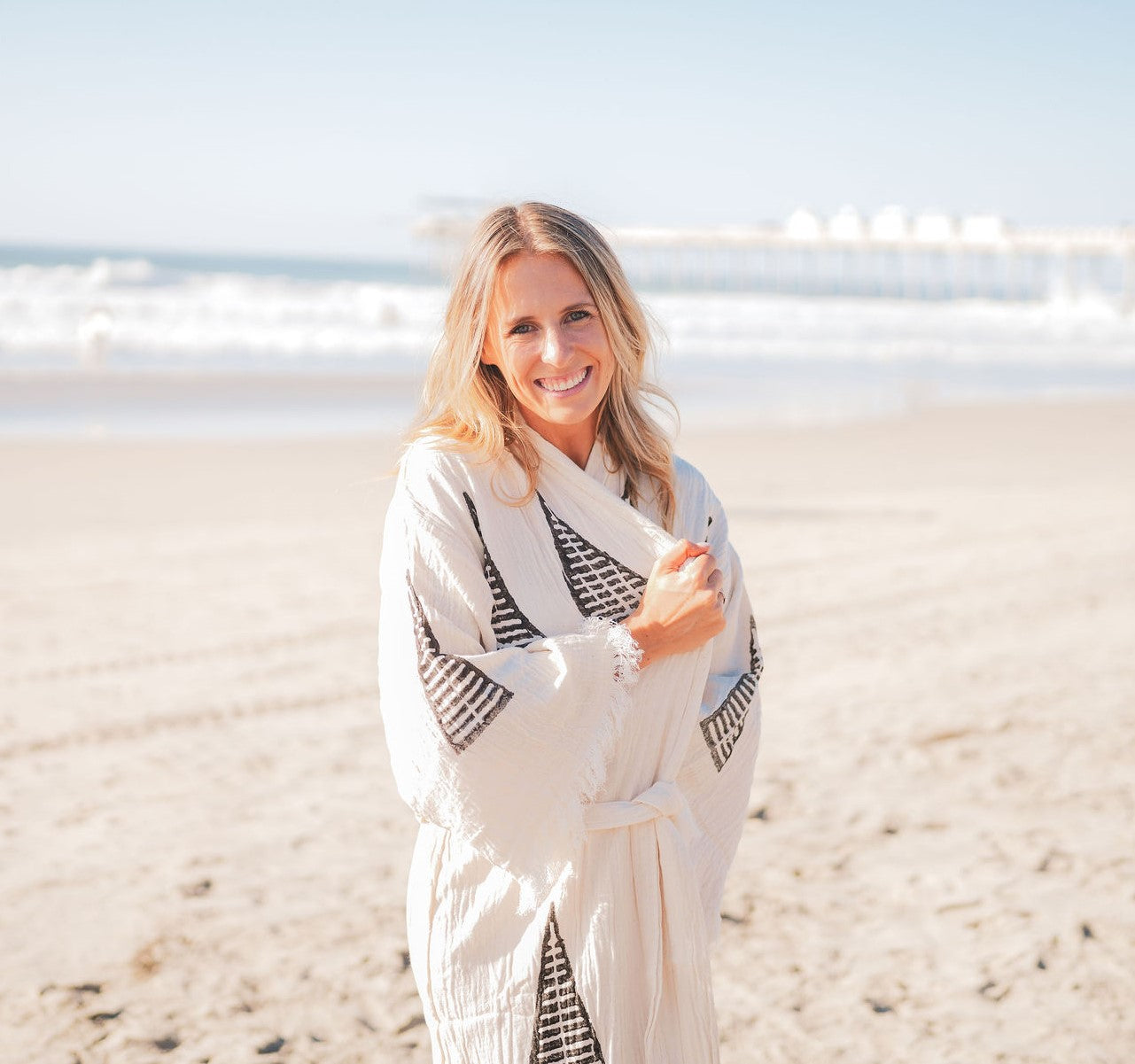 MUSLIN COTTON KIMONO BATHROBE-1