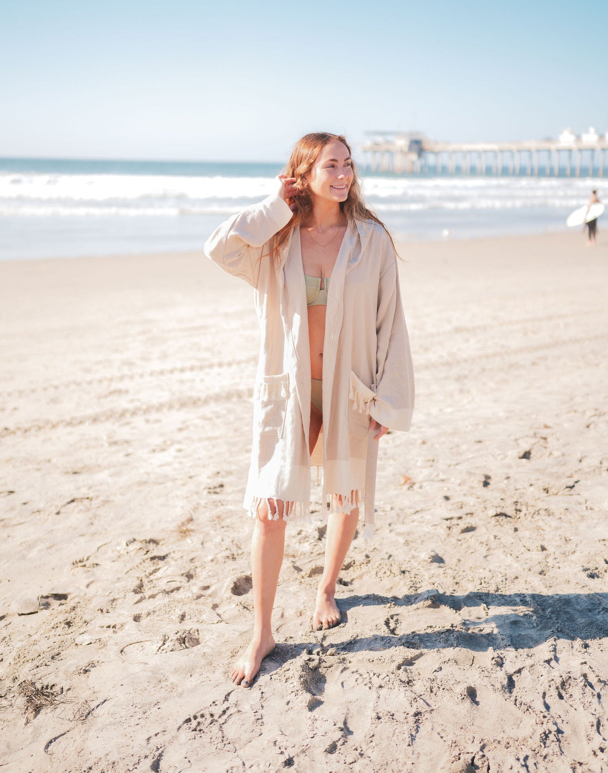 CHEVRON COTTON TURKISH BATHROBE-5