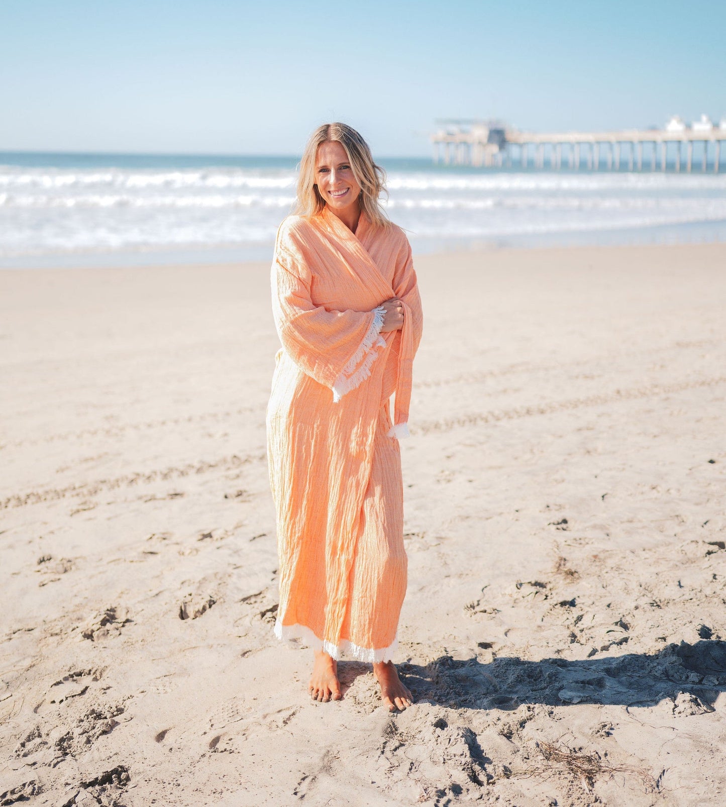 MUSLIN COTTON KIMONO BATHROBE-3
