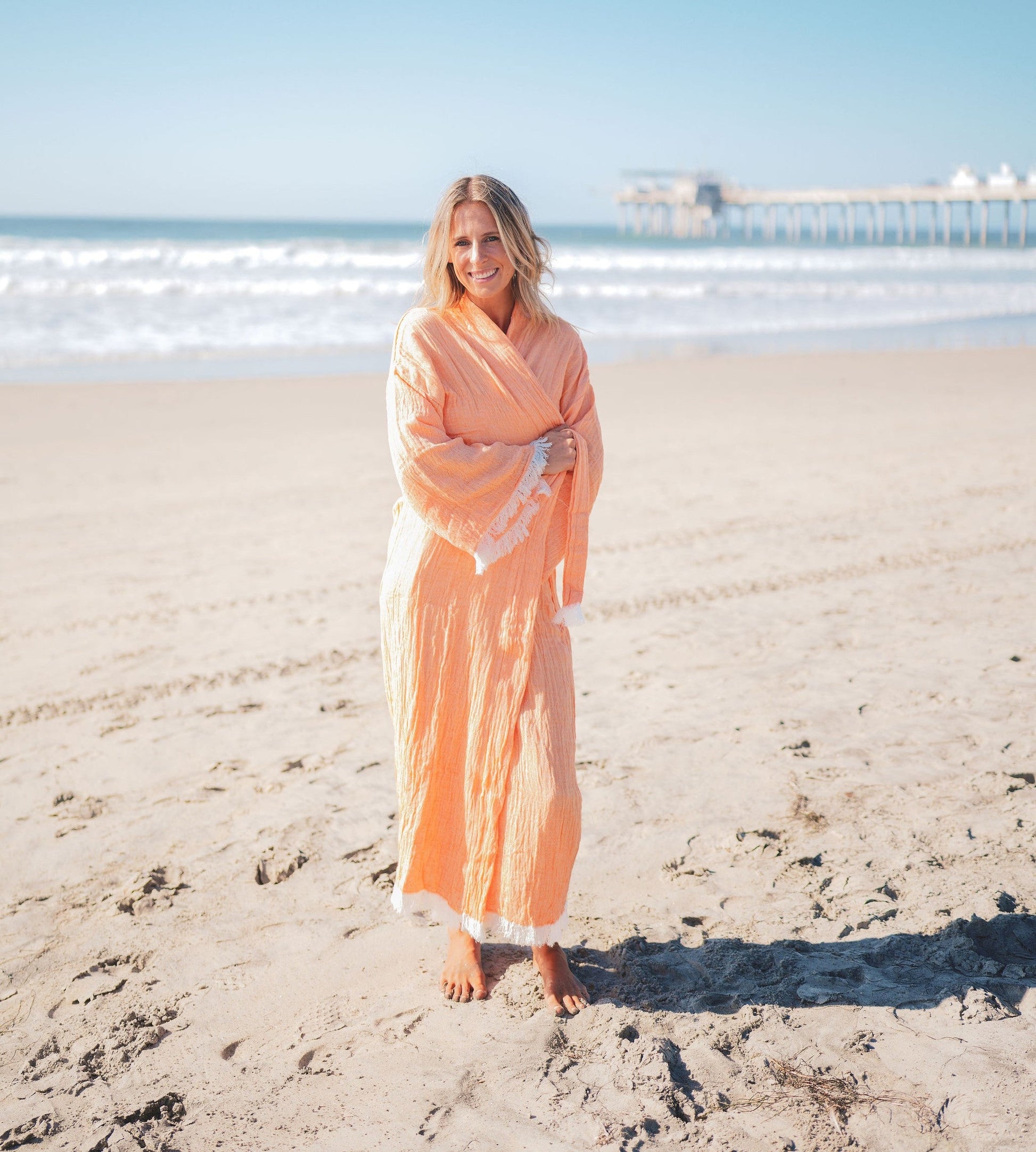 MUSLIN COTTON KIMONO BATHROBE-3