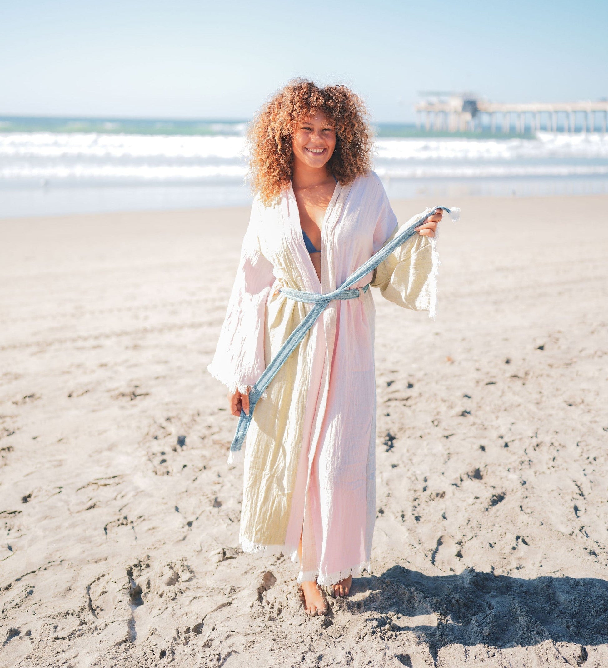 MUSLIN COTTON KIMONO BATHROBE-4