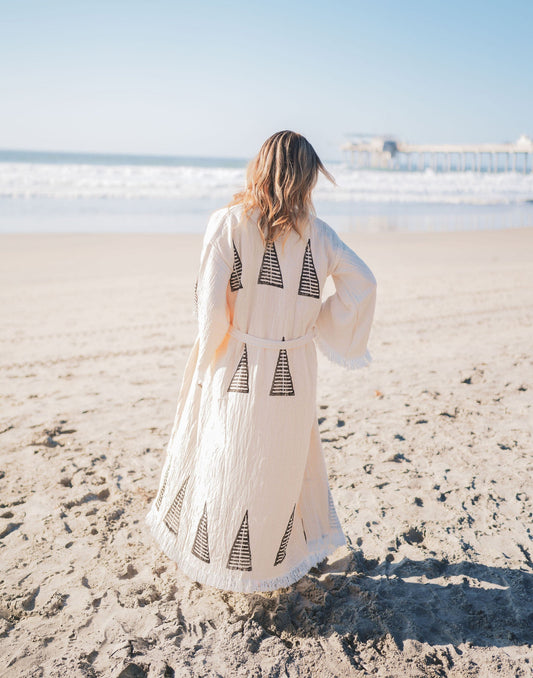 MUSLIN COTTON KIMONO BATHROBE-0