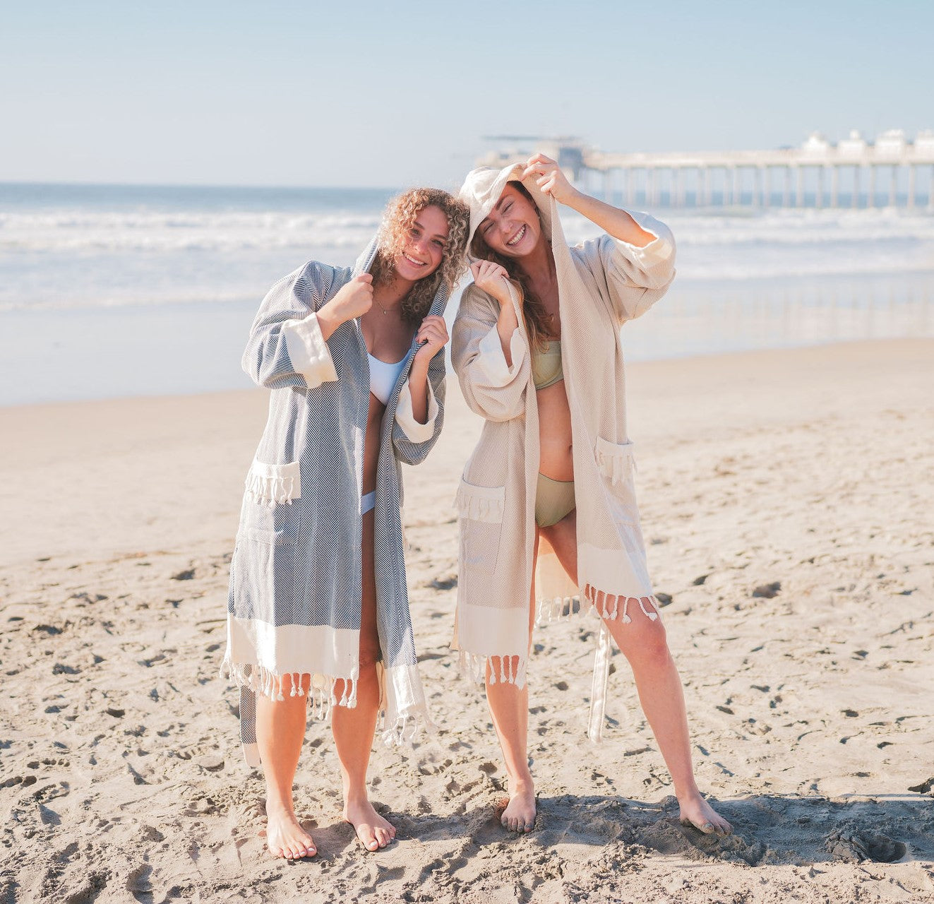CHEVRON COTTON TURKISH BATHROBE-1